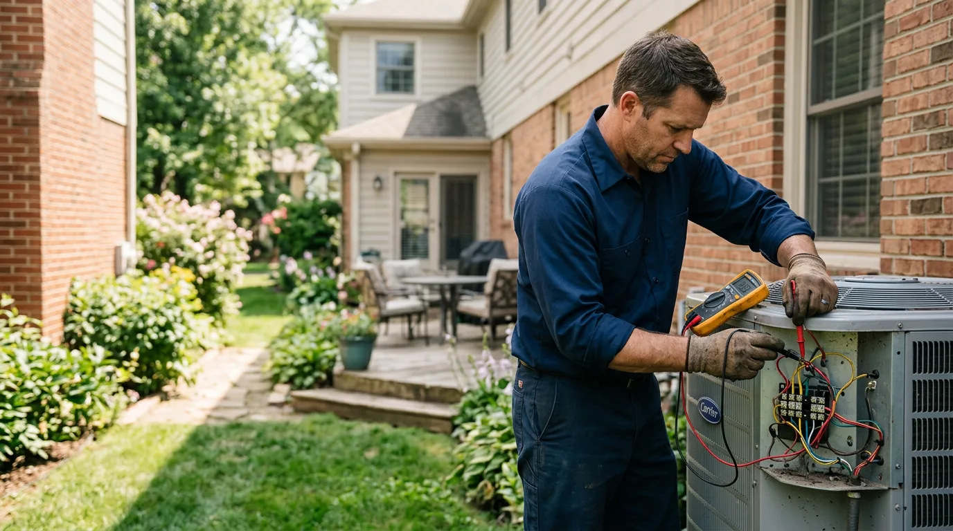 HVAC technician working near Waxahachie, TX